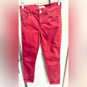 LOFT Vibrant Red Skinny Jeans